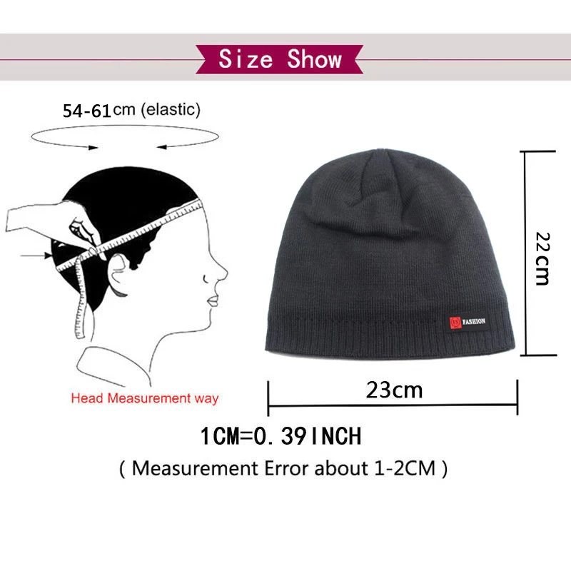 Skullies Beanies Männer Winter Hut Frauen Gestrickte Hüte Für Männer Kappe Winter Beanie Hut Gorro Dicke Warme Brimless Pelz Motorhaube Männer der Kappe – Detail 2