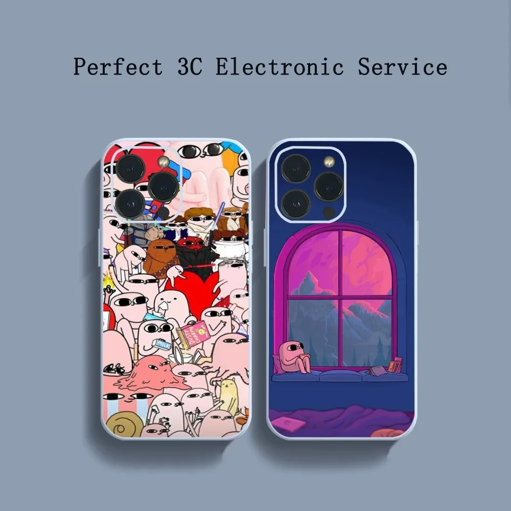 Pink Cartoon Funny big eyes K-Ketnipz Beanbag Phone Case For iPhone 14 13 12 11 Pro Max XS Max X XR 7 8 Plus Mini Blue TPU mater