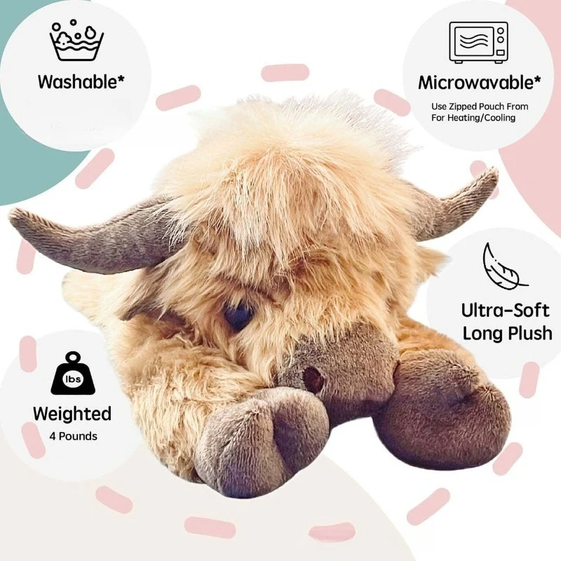 In Stock New Highland Cow Pocket Plush Doll Cute Stuffed Animal