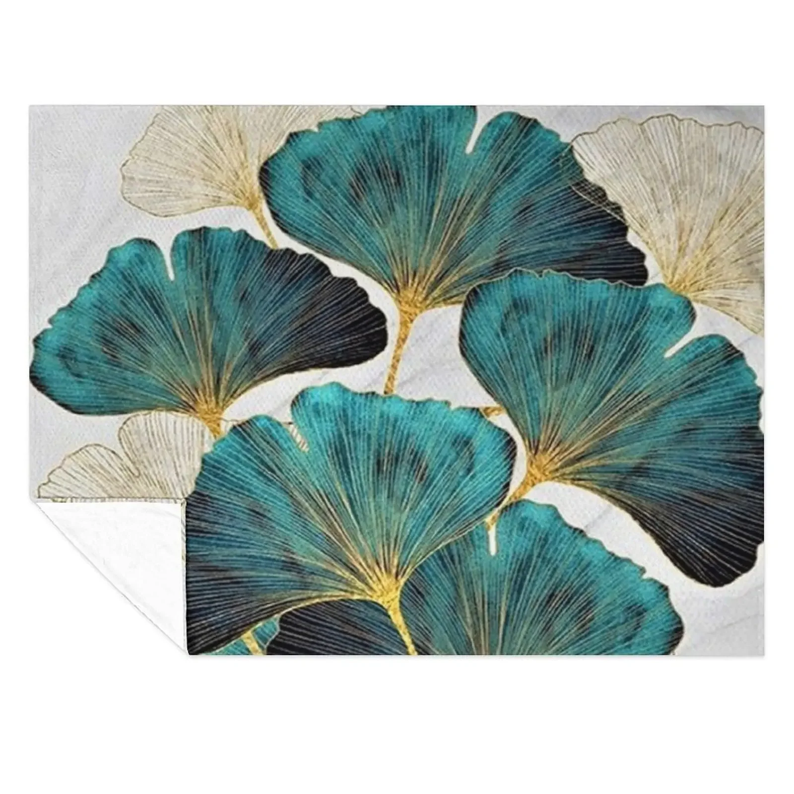 

Blue ginko leaves Throw Blanket Blankets Sofas Of Decoration christmas decoration bed plaid Extra Large Throw Blankets