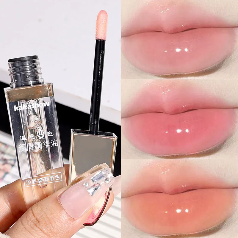 Óleo labial duradouro que muda de cor, hidratante anti-seco, bálsamo labial anti-rachaduras, batom líquido colorido rosa, maquiagem, cuidados com os lábios, cosméticos