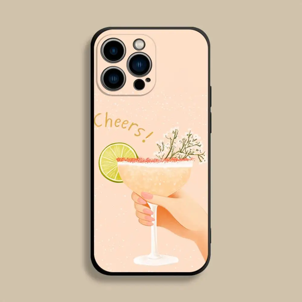 Aperol Funny Spritz telefoonhoesje voor iPhone 17,16,15,14,13,12,Pro,Max,Plus,E,SE4,Air,Mini zwarte zachte hoes