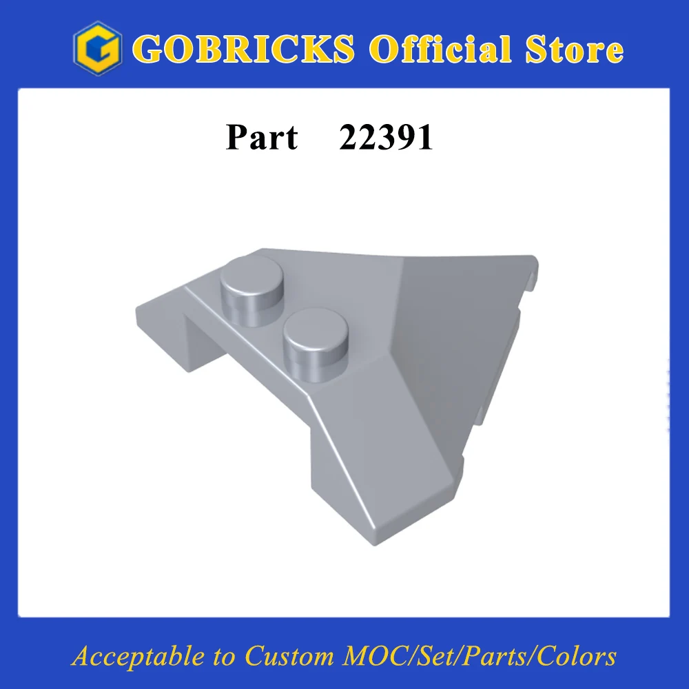 

Gobricks 1 шт. MOC наклонные 4x4 остроконечные кирпичи, совместимые с моделью 22391, строительные блоки, детские подарки на день рождения, собирают игрушки