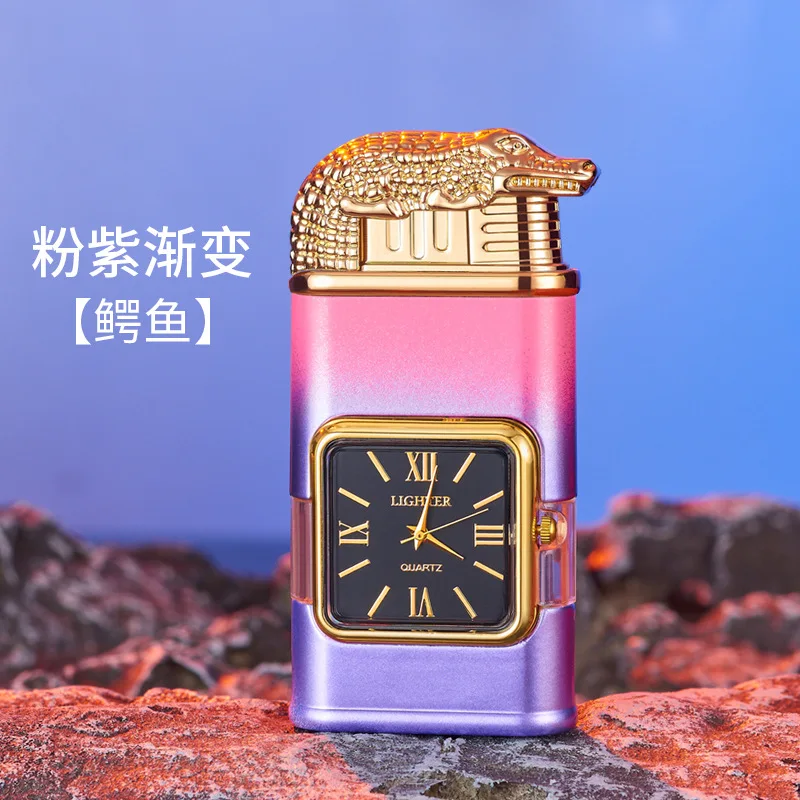 Embossed Three-dimensional Pattern Double Fire Inflatable Lighter Multifunction with Dial Visual Gas Chamber Direct Lighter