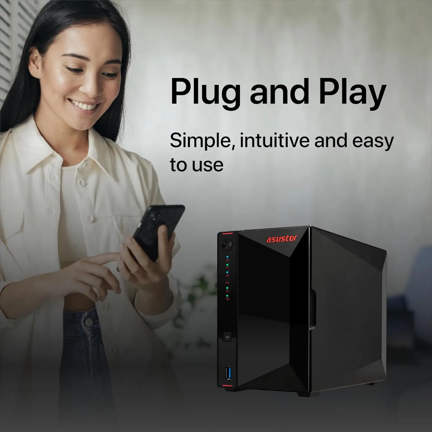 

Asustor AS5402T 2-процессорный NAS Intel четырехъядерный процессор 2 ГГц 4xM.2 NVMe SSD-слота 2x2,5GbE порты 4 ГБ ОЗУ для игр и прямых трансляций без дисплея