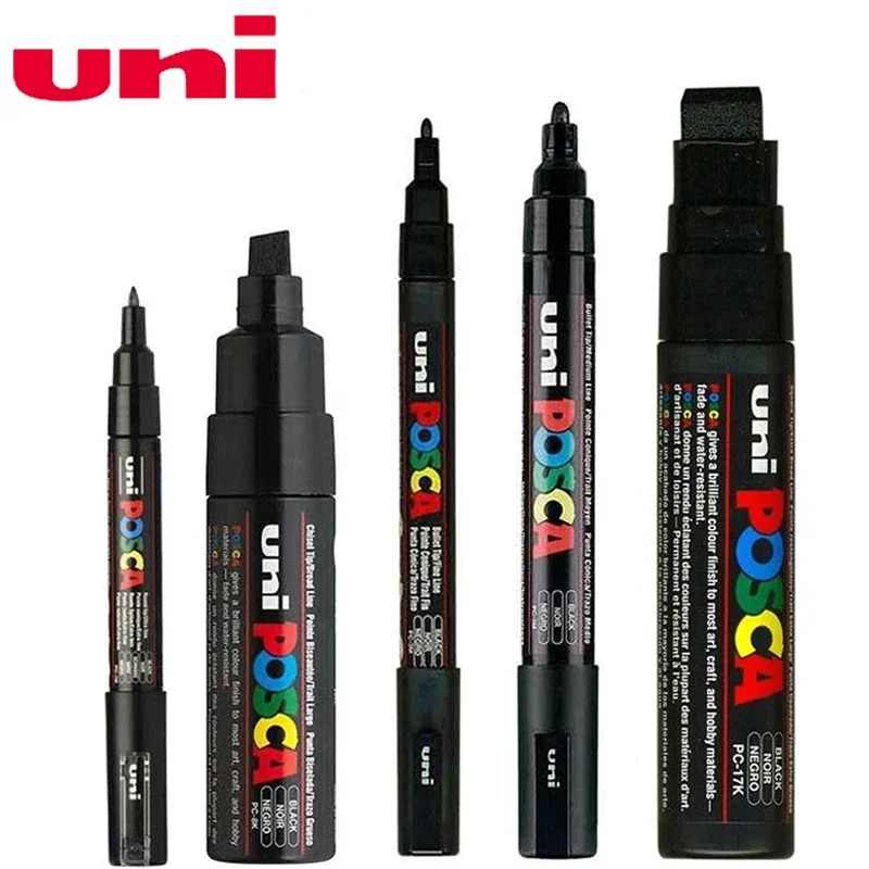 5pcs/set UNI Posca Paint Pen Mixed Mark 5 Sizes PC-1M/3M/5M/8K/17K Color Markers Back To School School Acsesories Stationery