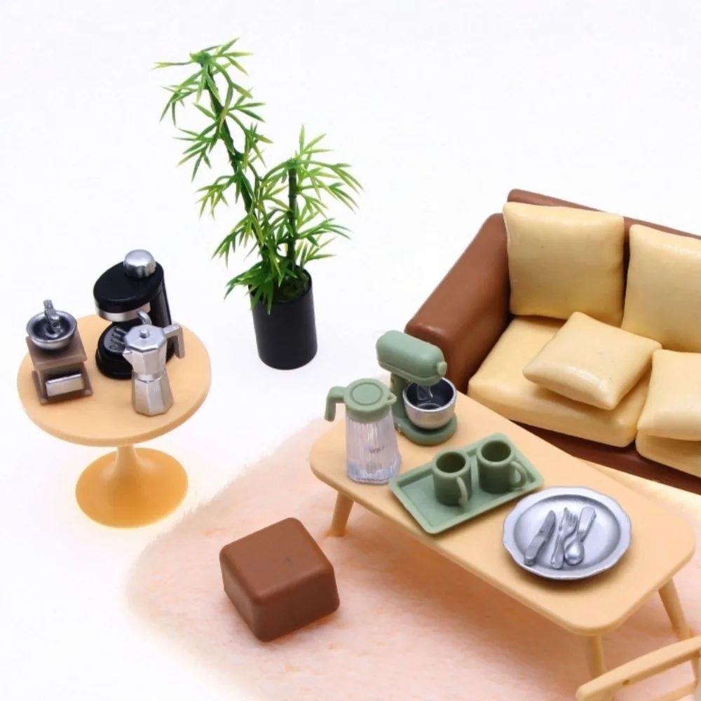 

1:12 Dollhouse Miniature Simulation Vase Plastic 8 Styles Green Plant Model Outdoor Vase Accessories