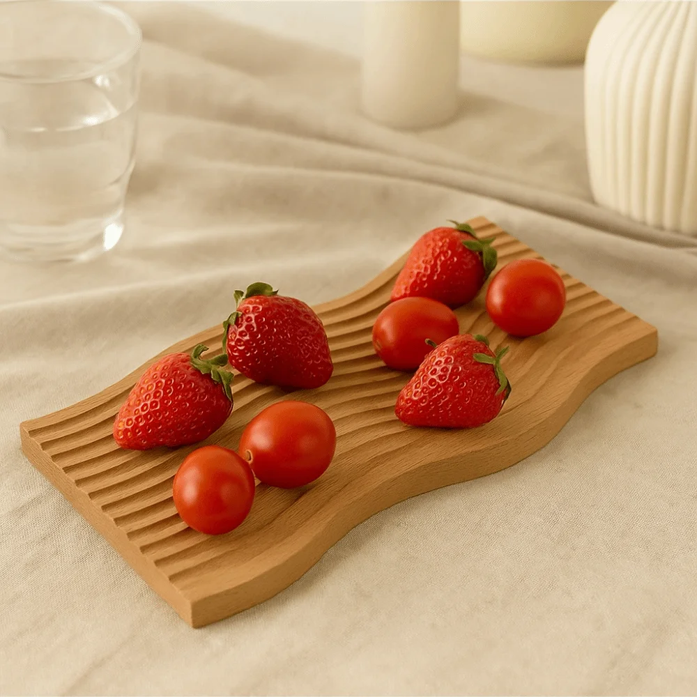 

Деревянная тарелка, деревянный поднос, современный стиль, волнистый дизайн, поднос с фруктами, высокое качество, простой дизайн, декоративный поднос, декор входа