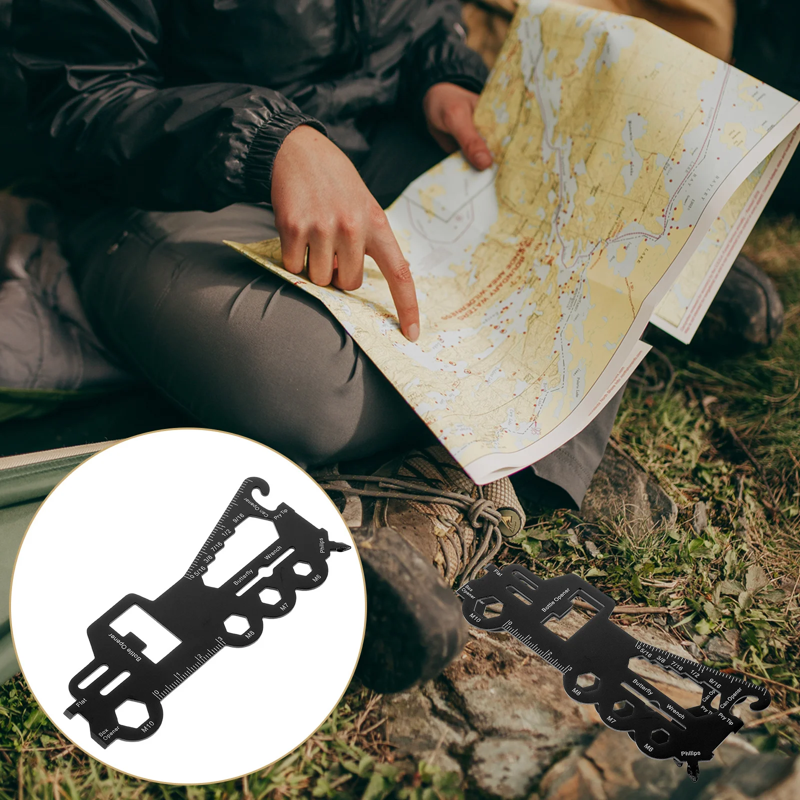

Crane Shaped Outdoor Tool Card Stainless Steel Multifunctional Bottle Opener Wrench Camping Survival Gear Pocket Multi Tool