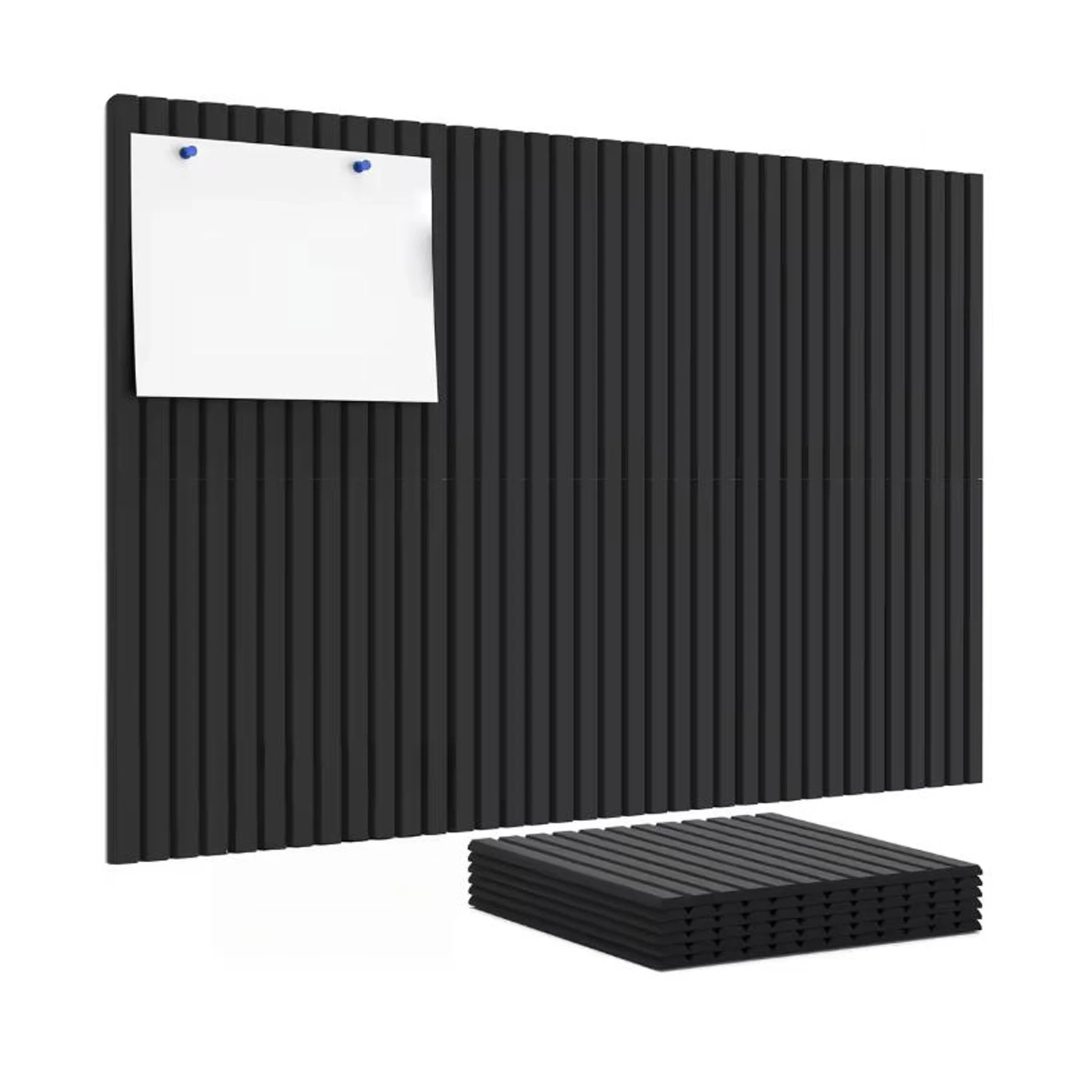 6PCS Felt Wall Tiles Cork Bulletin Acounstic Soundproof Note Decorative Boards Memo Dart Panel Sound Absorb Office Home Bedroom