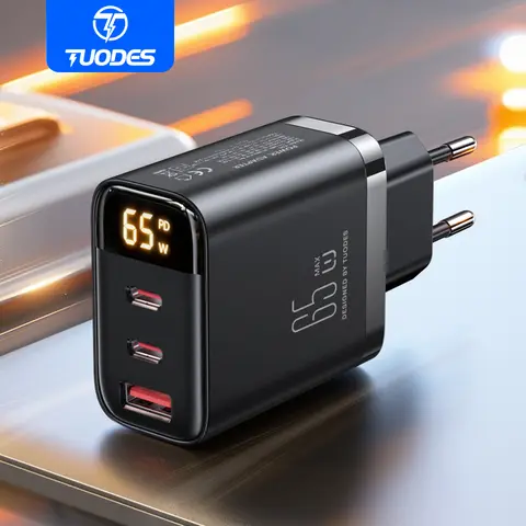Tuodes 65w GaN Charger PPS PD USB Type C Fast Charging QC4.0 Quick Charge For iPhone 17 Macbook Air Tablet Samsung Xiaomi Laptop