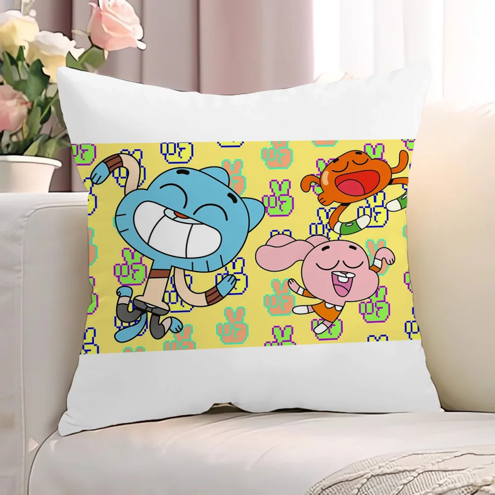 T-The Amazing World of GumballS Cushion Cover 50x50 Pillow Hugs Short Plush Pillowcase Decorative Pillowcases 40x40 Cushions