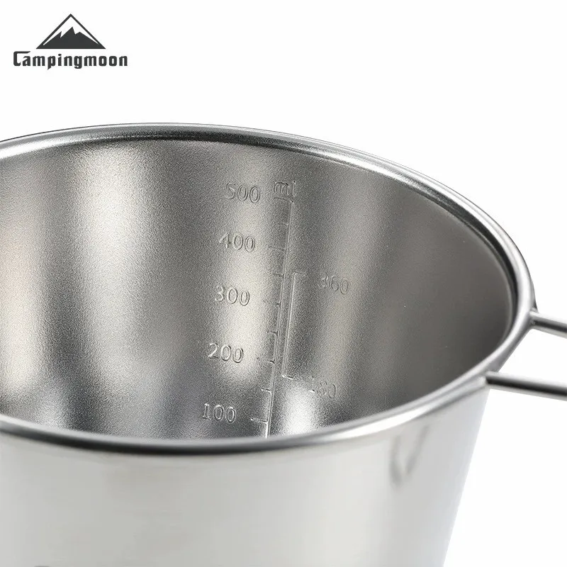 CAMPINGMOON S369 BKS369 Stainless Steel Outdoor Camping Cookware Boiling Water Cup Picnic Cutlery Snow Bowl - Image 2