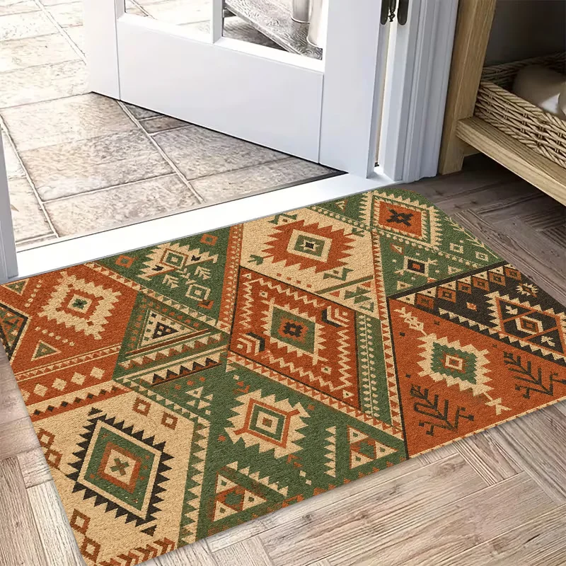 Terracotta Arch Curve Cork Texture Non Slip Doormat Minimalist Modern Front Entrance Rug Indoor Outdoor Home Floor Decor
