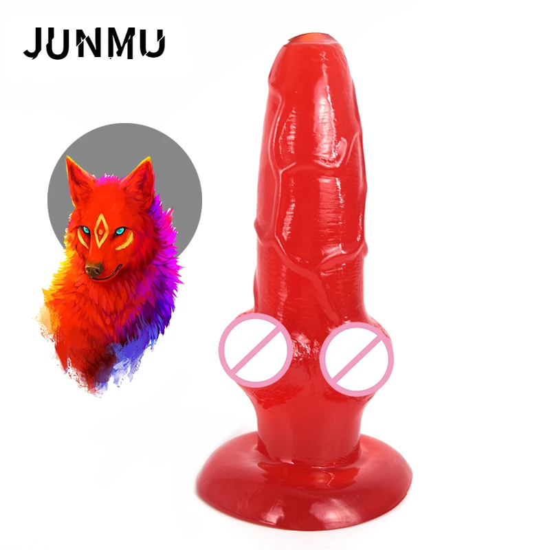 

16CM Realistic Wolf Dildo Big Knot Orgasm Masturbator Anal Plug Strapon Dildos Butt Stimulator Anus Dilator Sex Toy For Men