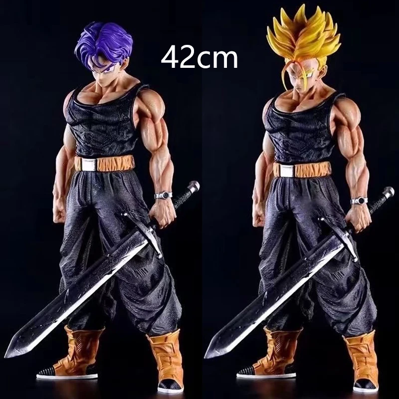 42cm Dragon Ball Z Trunks Figurine GK Super Saiyan LC Legend of Guild Wars Model Toys Anime Torankusu Action Figure Statue