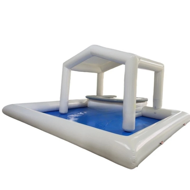 Barra inflable móvil para piscina, barra portátil, barra inflable con piscina relajante junto a la piscina
