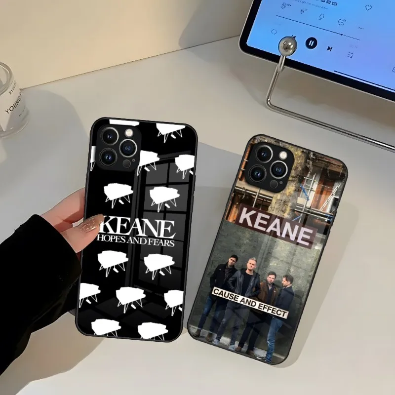 

MUSIC KEANE Phone Case For Iphone 15 14 12 11 13 Pro Max Mini 8 X Xr Xs 7 Puls Glass