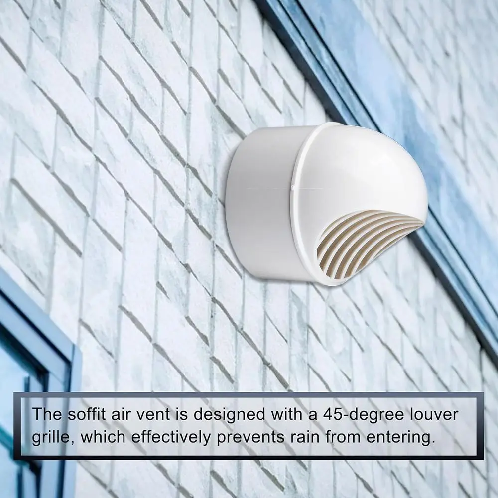 New PVC Air Vent Half Spherical White Exhaust Grille Cover Vent Cap Wall Ceiling
