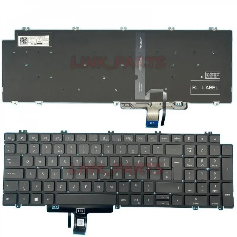 Nuevo teclado retroiluminado en inglés del Reino Unido para DELL Latitude 5520 5521 2021, 3540 2023, teclado para portátil
