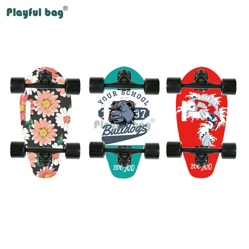 Skateboard Beetle Empat Roda Truk Campuran Aluminium Dek Maple Skateboard Mini Portabel Luar Ruangan AMB228