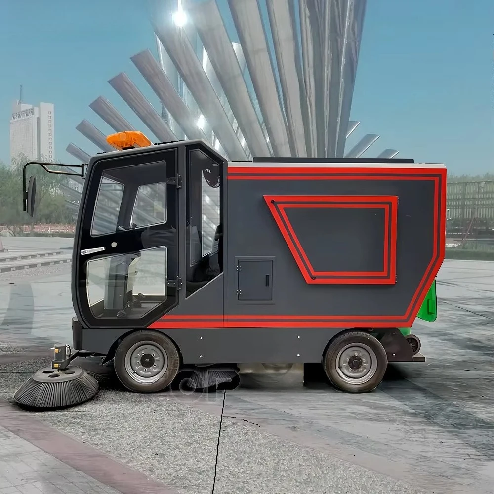 Eco-Friendly 48V Battery-Powered Ride-On Electric Floor Cleaner For Street Sweeping Farm Construction Featuring Brush Motor
