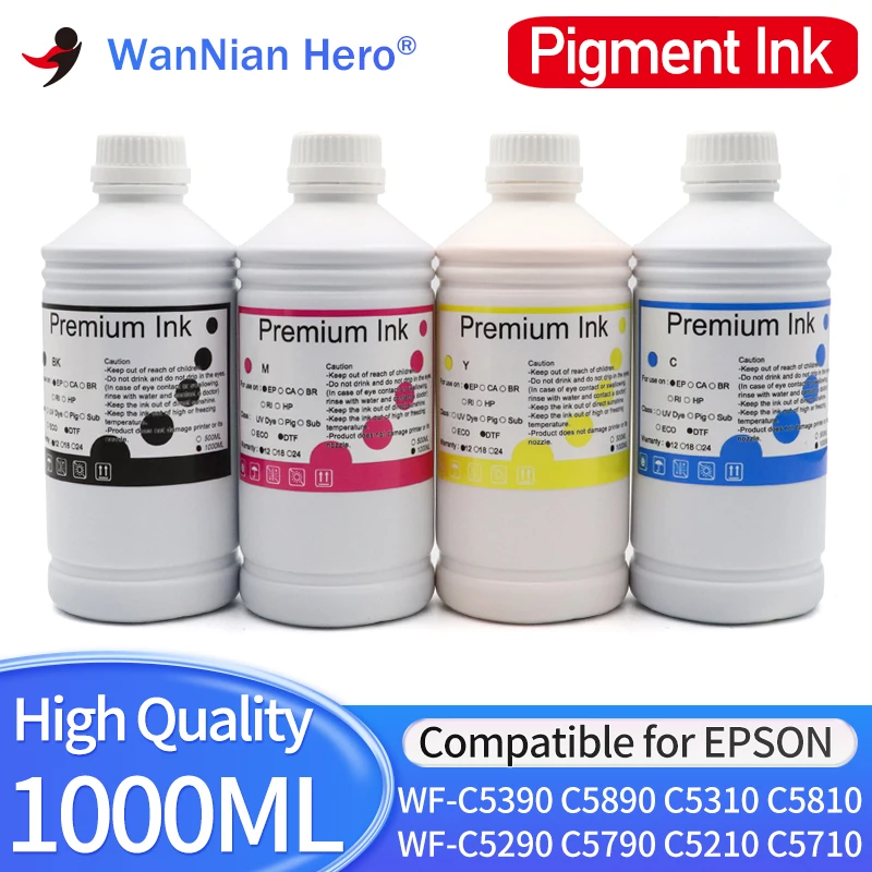 

1000ML Pigment Ink Compatible For Epson WF-C5390 C5890 C5310 C5810 C5290 C5790 C5210 C5710 T11D T11C Ink T9441 T9451 pigment ink