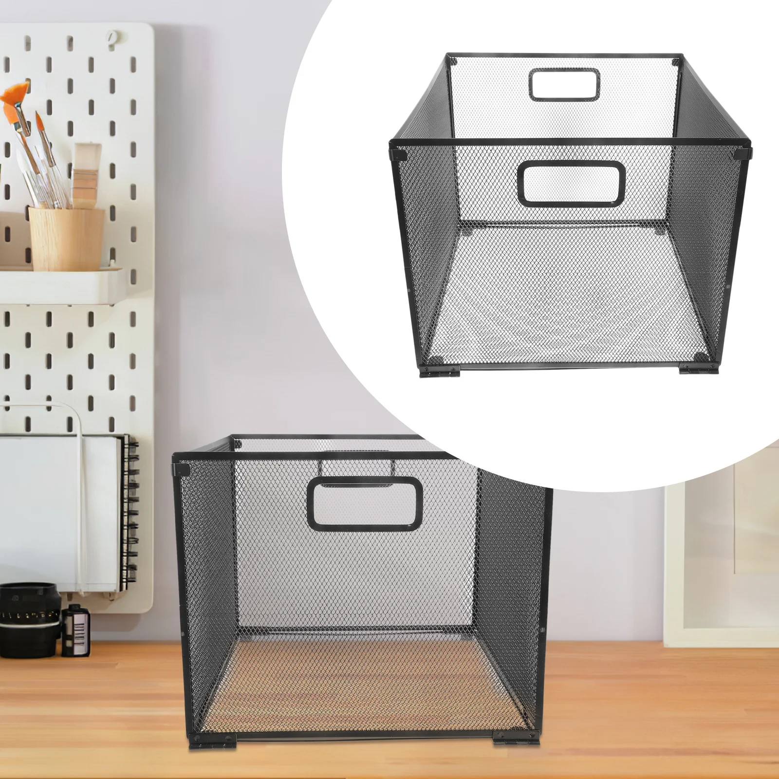 

File Box Storage Basket Metal Mesh Document Holder Office Desk Organizer Magazine Rack Book Shelf Filing Container Paper