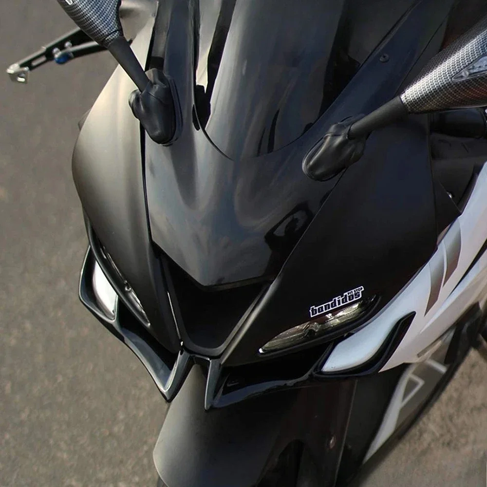 For YAMAHA R15 V3 2017-2024  Motorcycle front fairing beak fixed wing aerodynamic protective cover ABS Accessories 2022 2023