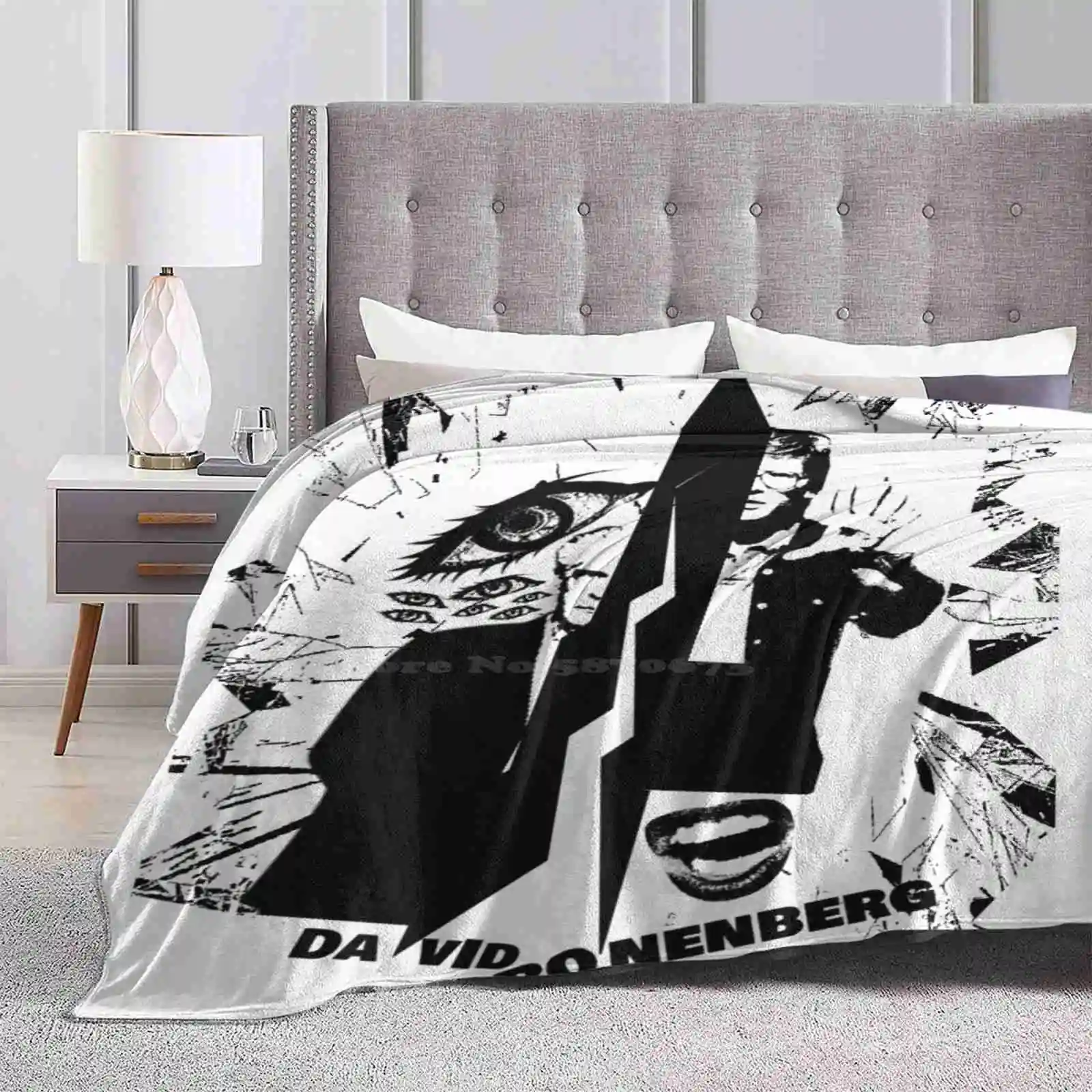 David Cronenberg Logo Best Selling Room Household Flannel Blanket Movie Theater Cronenberg The Fly Art Desing