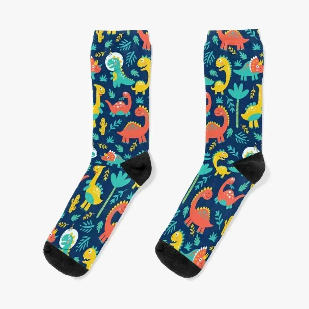 Harmonious pattern with cute dinosaures for kids Socks kids custom sports funny gifts sports stockings Woman Socks Men's