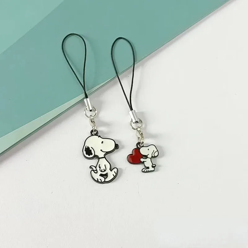 Snoopy Men and Women Cute Creative Cartoon Fashion Simple Versatile Bag Mobile Phone Decoration Exquisite Pendant Key Lanyard