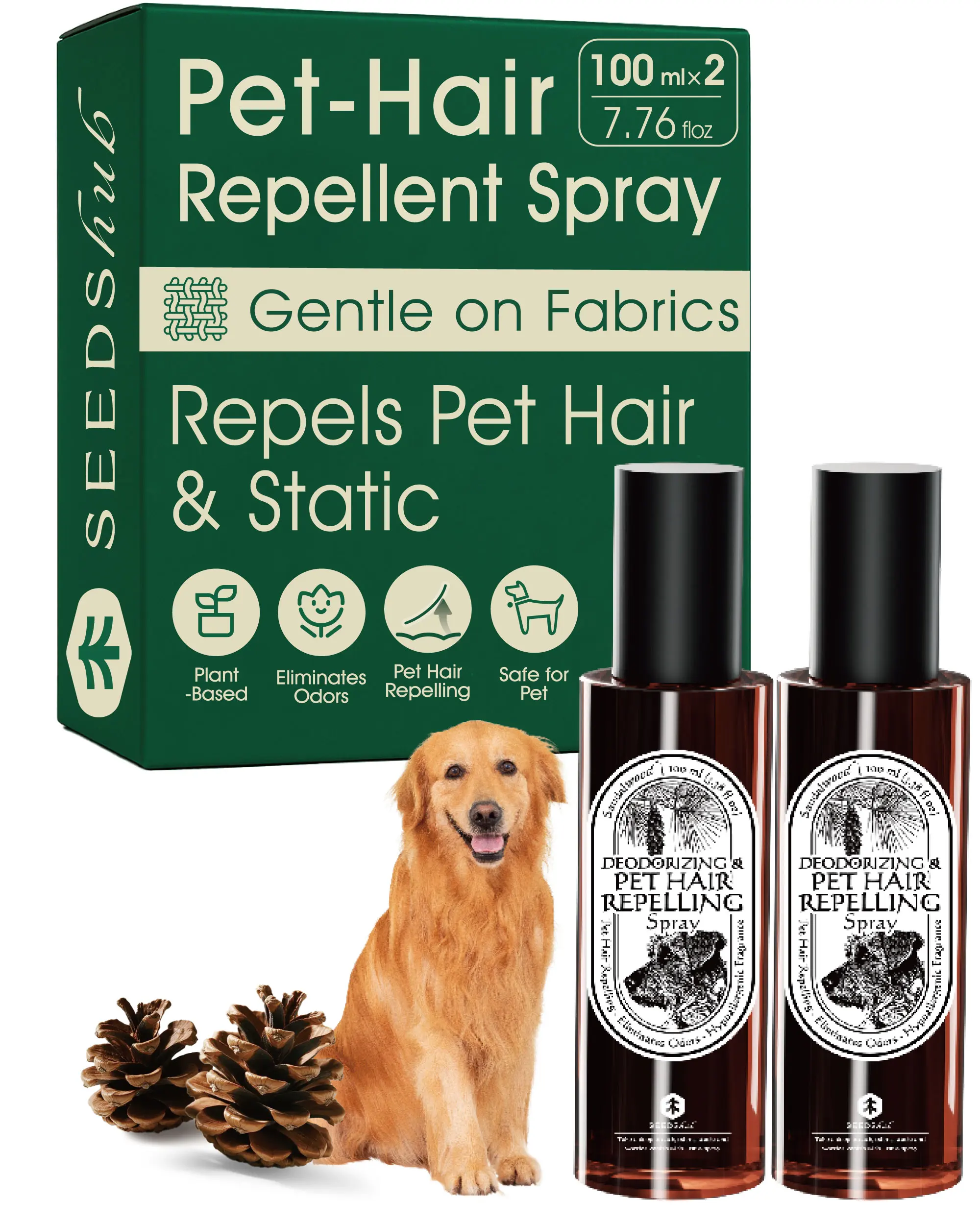 Seedshub Pet Hair Repellent Fabric Spray, Helps Reduce Hair Adhesion
