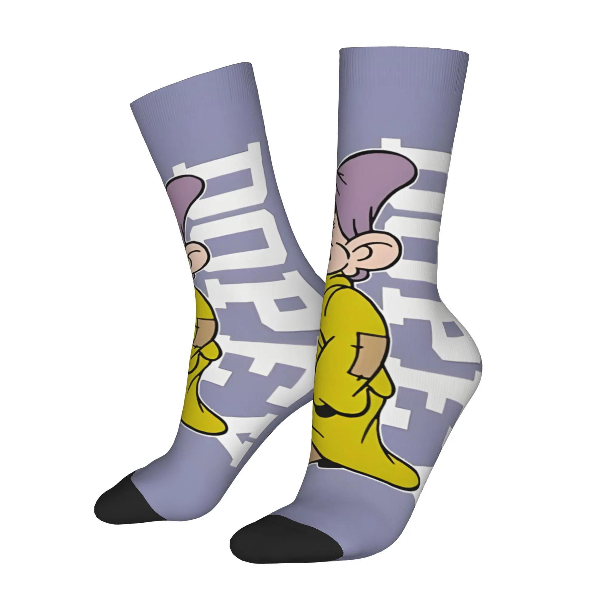 

Funny Sock Snow White Dopey Dwarf Cute Face I'm Dopey Shower Harajuku Quality Pattern Printed Men Crew Socks Novelty Men's Socks