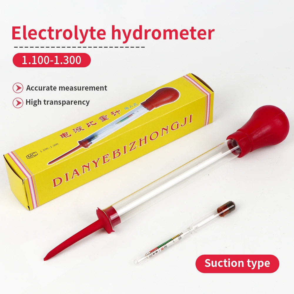 1.100-1.300 Car Battery Hydrometer Electro-hydraulic Density Meter Fast Detection Tool Acid Electrolyte Rapid Tester