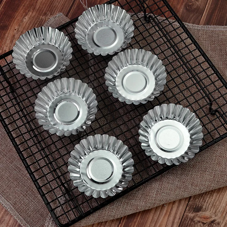 10Pcs/Set Egg Tart Molds Stainless Steel Cupcake Mold Thickened Reusable Cake Cookie Mold Tin Kitchen Baking Tool Cake Molds