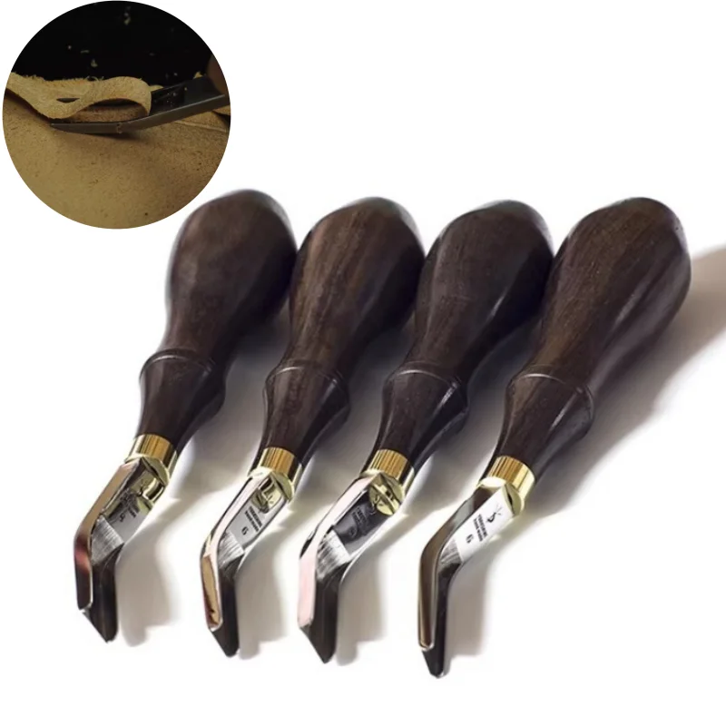 

Широкий долотообразный нож для обрезки краев кожи M390, ручной работы, для DIY изделий из кожи, ремней, обуви, вспомогательный инструмент для обрезки краев, широкое долото для обрезки краев