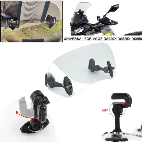 VOGE DS900X DS525X DS 300 650 900DSX 오토바이 조정 가능한 앞 유리 확장 스포일러 범용 윈드 스크린 에어 디플렉터