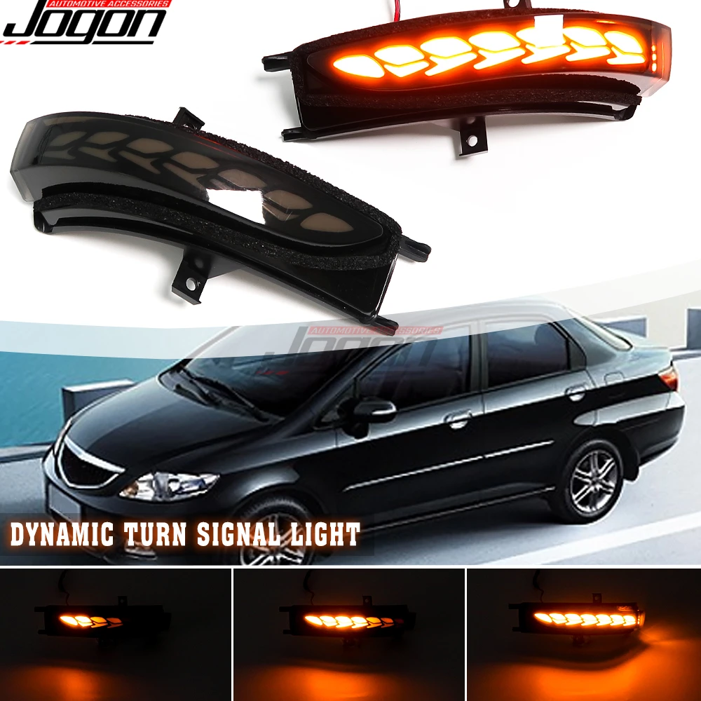 

For Honda Fit Jazz City 2002 2003 2004 2005-2008 Car LED Dynamic Turn Signal Light Side Wing Rear View Sequential Indicator Lamp