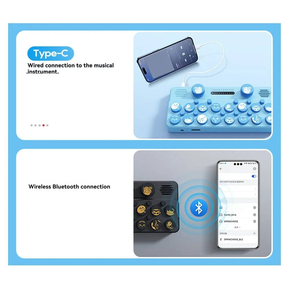 

Pocket Music Keyboard Light Birthday Gift Electronic Keyboard Piano Midi Instrument Portable Electronic Piano Bluetooth