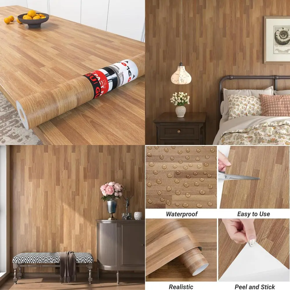 ورق اتصال كونترتوب قابل للتقشير واللصق المقاوم للماء، كبير 35 × 120، حبوب خشبية خفيفة، متينة لعدادات المطبخ