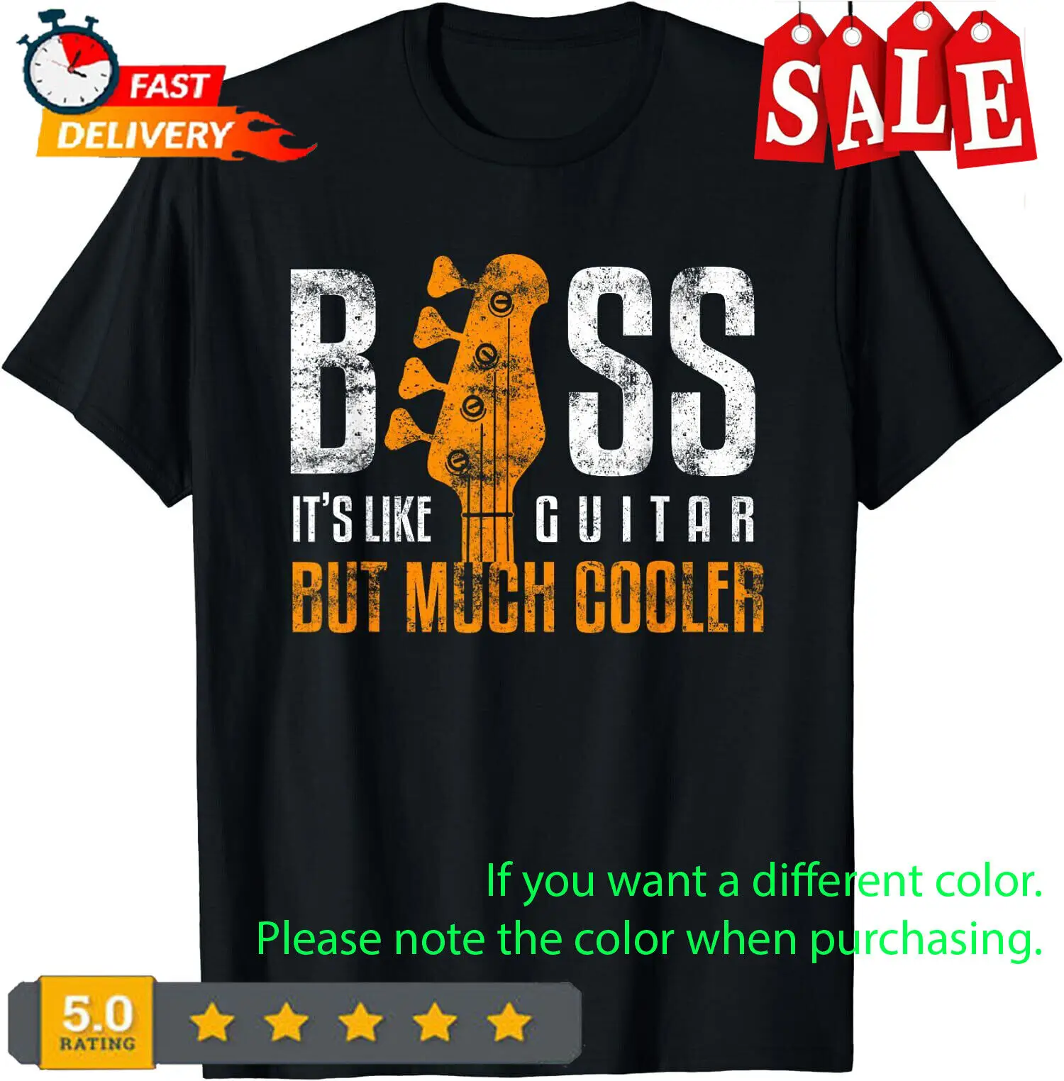 NEW LIMITED Bass Its Like Guitar But Much Bassist And Guitar Player T-Shirt