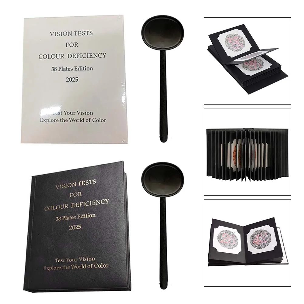 

19*14.8*4cm Color Vision Test 38 Optometry Plates Album-type Book Design Diagnostic Color Plates Eye Shading Lenses Included
