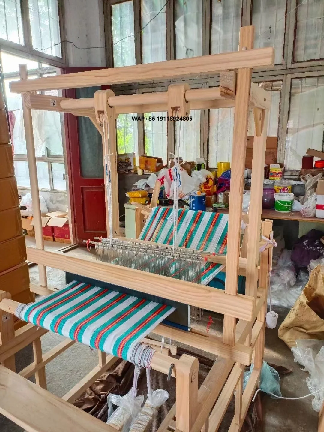 Small and Light Natural Wooden Rigid Heddle Shuttle Weaving Loom Fabric Machine