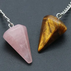 AGATES DE CARRZA DE PIEDRA NATURA COLIGACIÓN REIKI CONO CONO CONO DE AMOTISTA PENDULM PENDULM PENDENT 12 mejores ventas de amatista rosa - №5