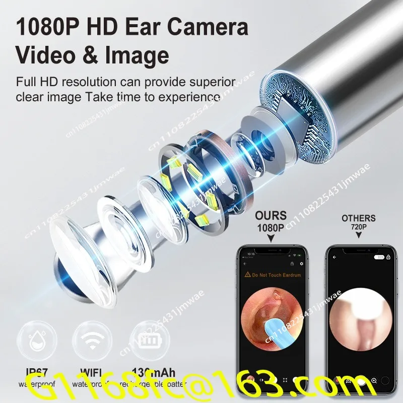 Mobile Phone Visual High Definition Ear Scoop Luminous Intelligent Ear Picking Set with Light