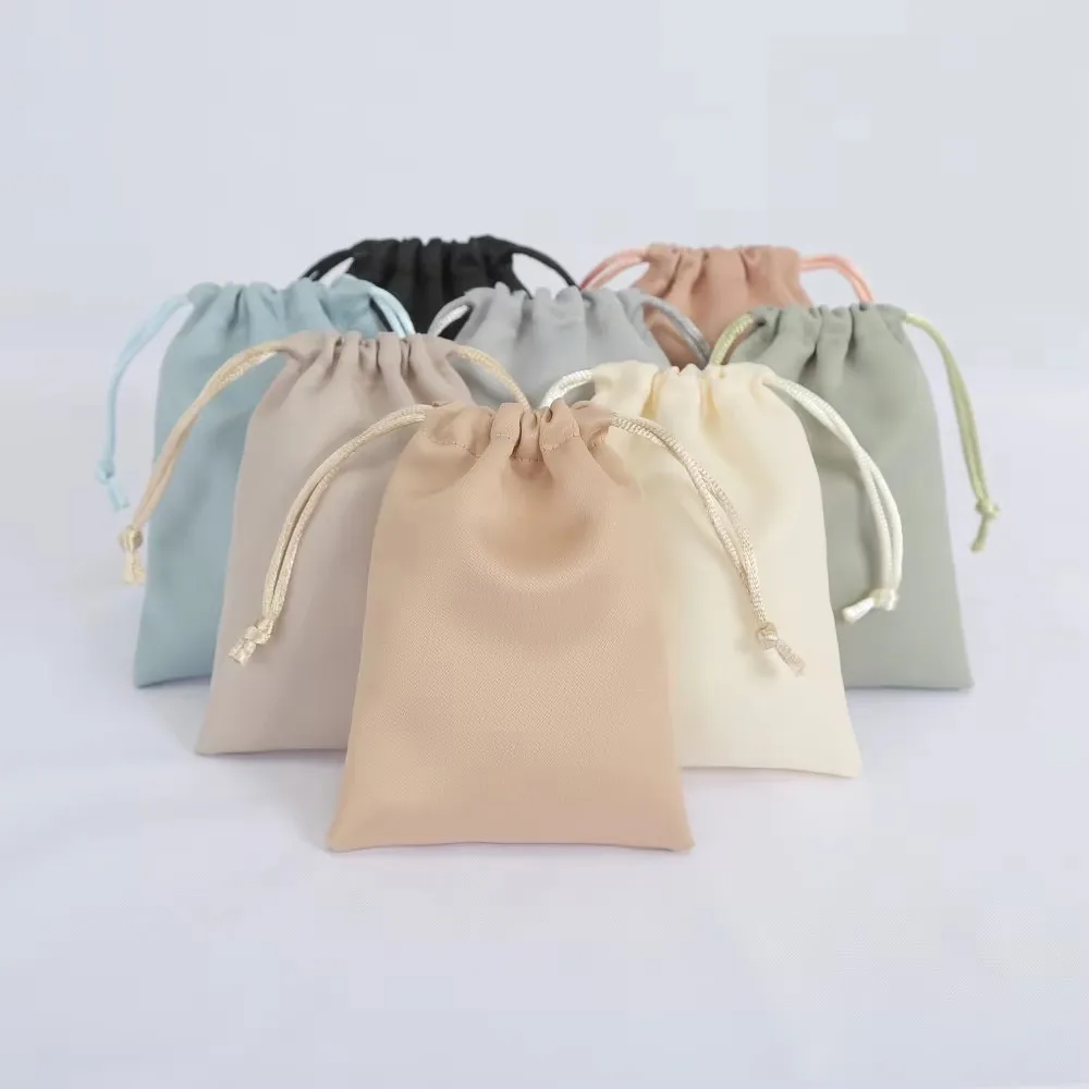100pcs Personalized Silk Velvet Jewelry Gift Bag Satin Drawstring Earring Ring Packaging Organizer Pouch Wedding Favor Candy Bag