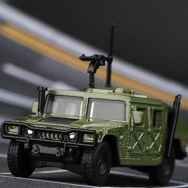 1/64 Hummer H1 Military Army Vehicle Miniature Model Zinc Alloy Toy Car Free Wheels Diecast Metal Collection Gift For Kids