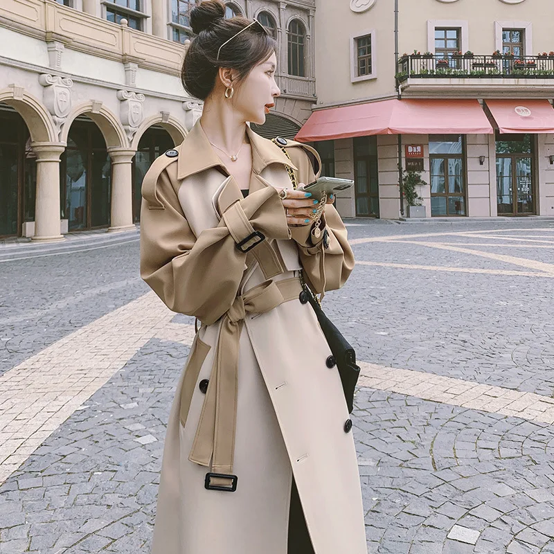 SuperAen Korean Style Popular Trench Coat 2024 Spring and Autumn Fashion Long Coat for Women