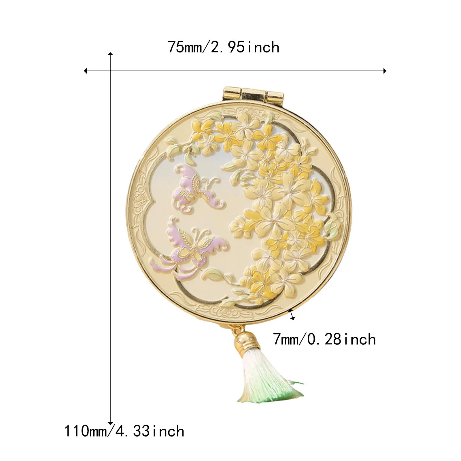 Espelho de maquiagem de viagem redondo criativo espelho cosmético para bolsa de bolso